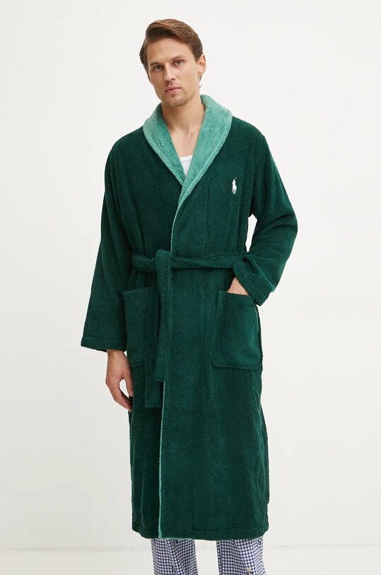 Polo Ralph Lauren szlafrok bawełniany 714915977 zielony AW24