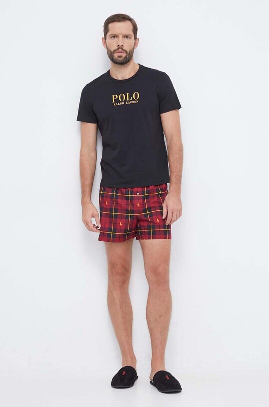 Pamučna pidžama Polo Ralph Lauren 714915982 crna AW24