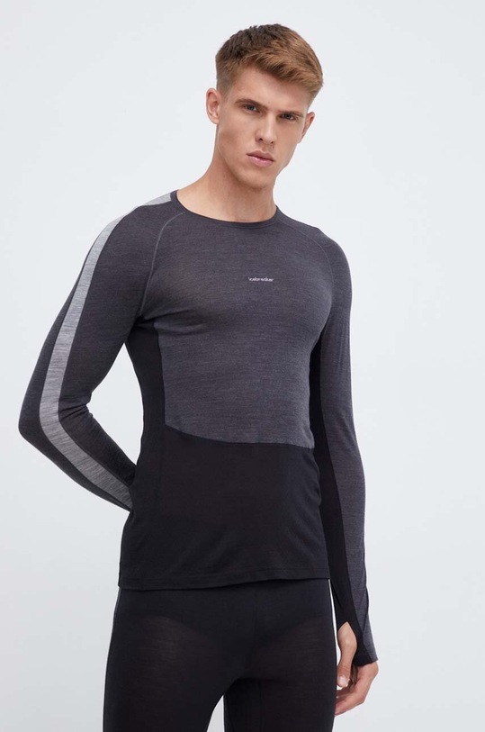 Icebreaker longsleeve funcțional 125 ZoneKnit Planet friendly gri IB0A56H35851
