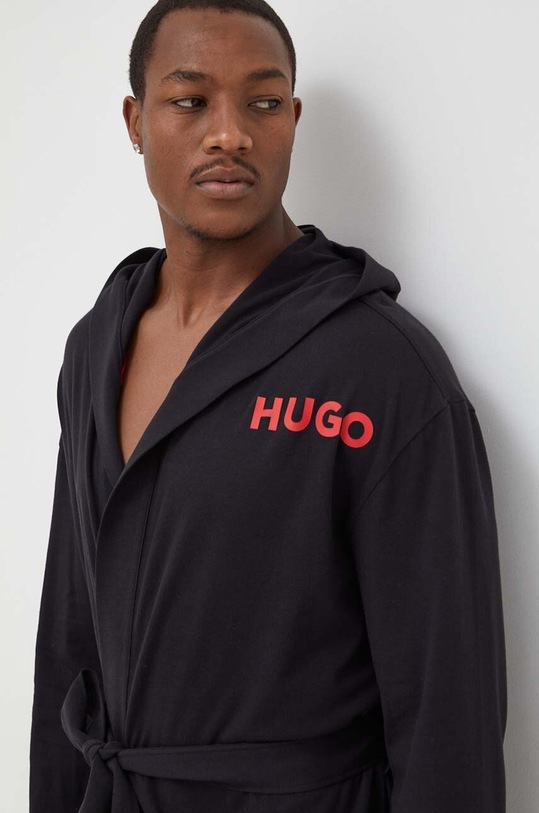 HUGO szlafrok bawełniany 50501421 czarny