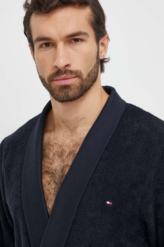 Tommy Hilfiger szlafrok bawełniany UM0UM02991 granatowy
