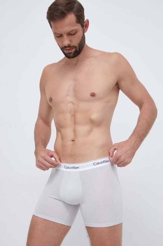 Boxerky Calvin Klein Underwear 3-pak pletenina modrá 000NB2381A
