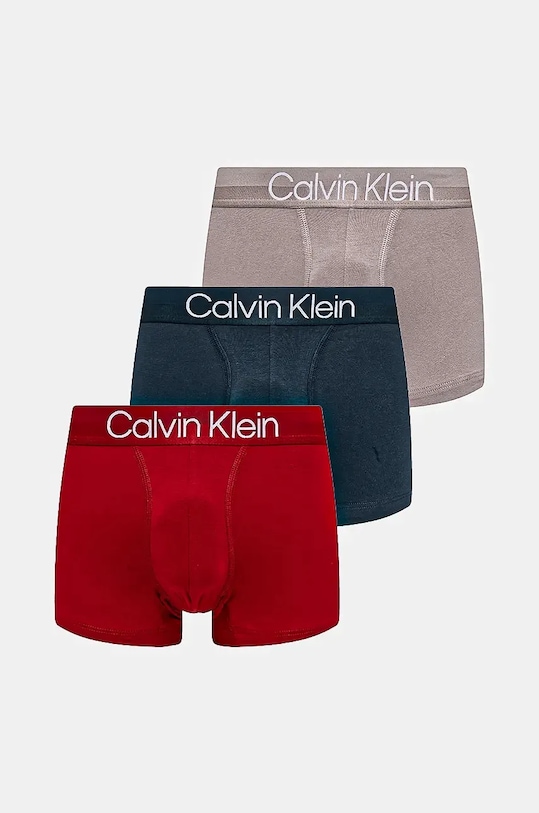 Bokserice Calvin Klein Underwear 3-pack bez uzorka crvena 000NB2970A
