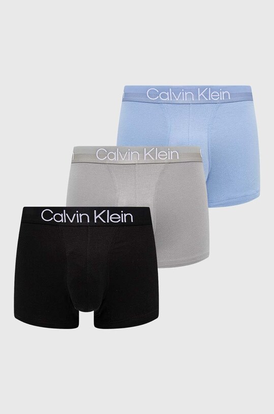 Боксерки Calvin Klein Underwear (3 броя) трикотаж син 000NB2970A