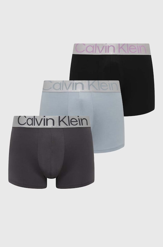Boxerky Calvin Klein Underwear 3-pack pletenina modrá 000NB3075A