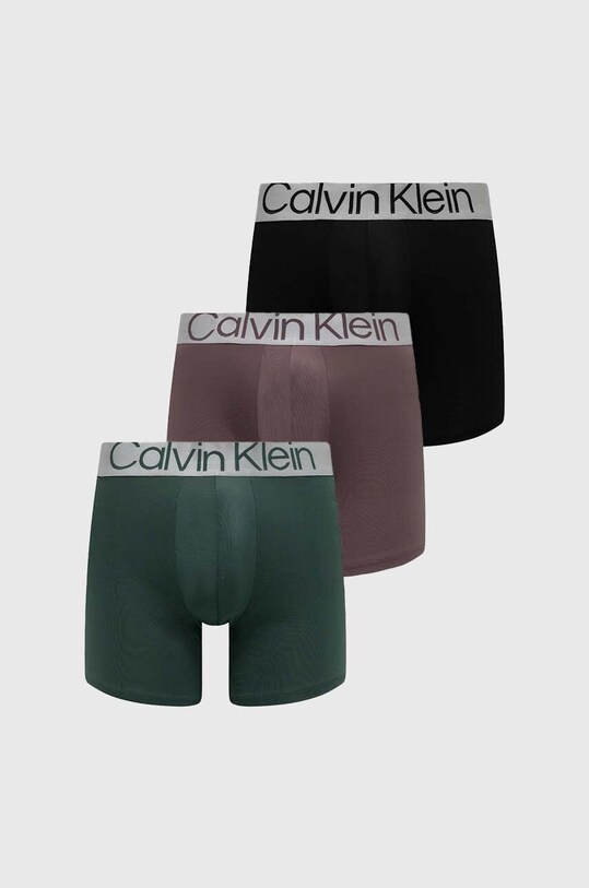 Μποξεράκια Calvin Klein Underwear 3-pack εφαρμοστό σορτς μπόξερ τιρκουάζ 000NB3075A