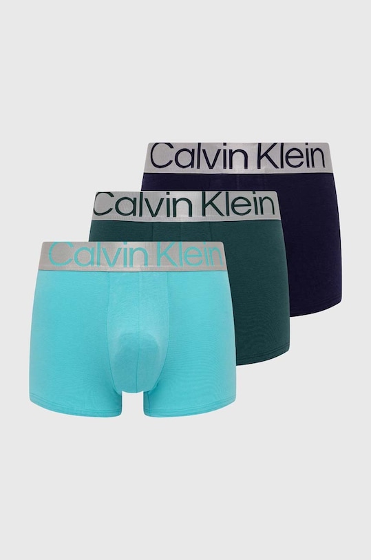Boxerky Calvin Klein Underwear 3-pack pletenina modrá 000NB3130A