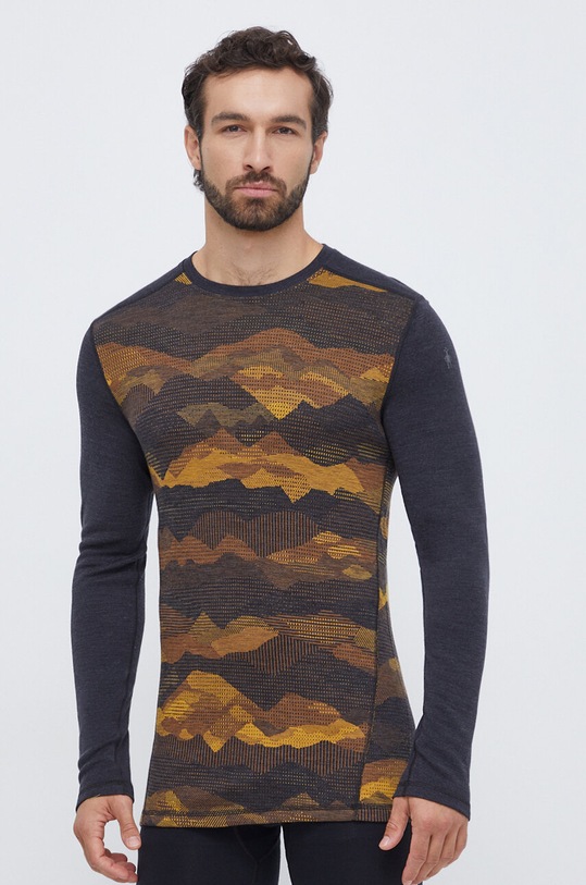 Smartwool longsleeve funkcyjny Classic Thermal Merino outdoor brązowy SW016350