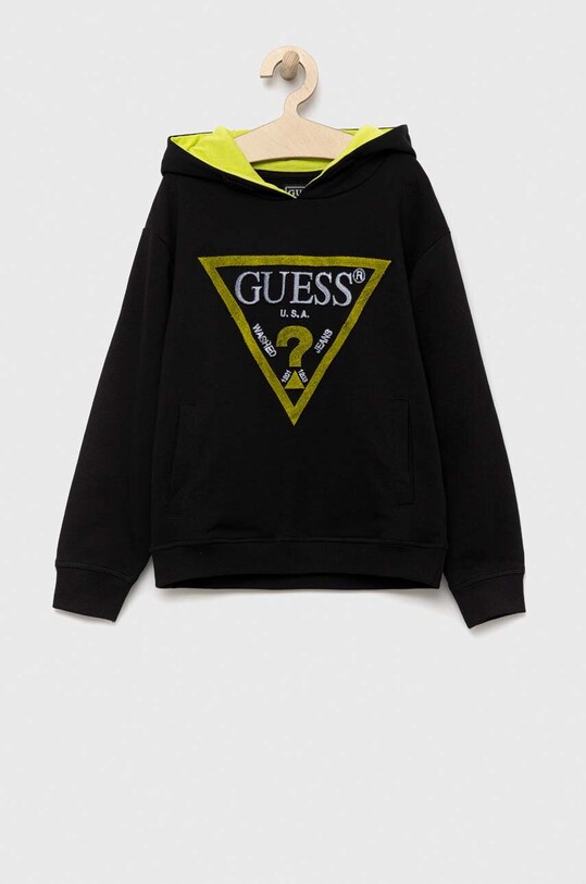 Guess hanorac de bumbac pentru copii imprimeu negru L3YQ04.KAD73.9BYX
