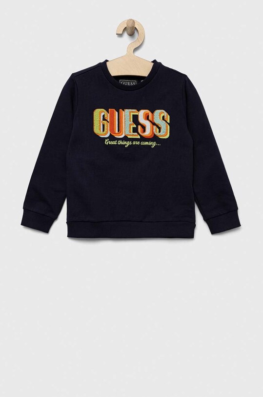 Guess bluza bawełniana dziecięca nadruk granatowy L3YQ30.KA6R4.9BYX