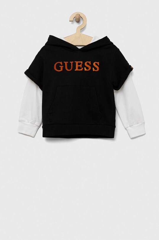 Детская хлопковая кофта Guess с капюшоном чёрный N3YQ00.KA6R3.9BYX