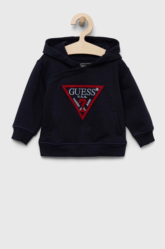 Guess bluza bawełniana dziecięca aplikacja granatowy N3YQ04.KAD73.9BYX