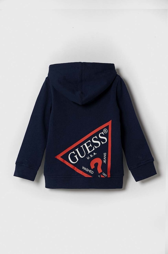 Dječja pamučna dukserica Guess N3YQ07.KAUG0.9BYX mornarsko plava AW23