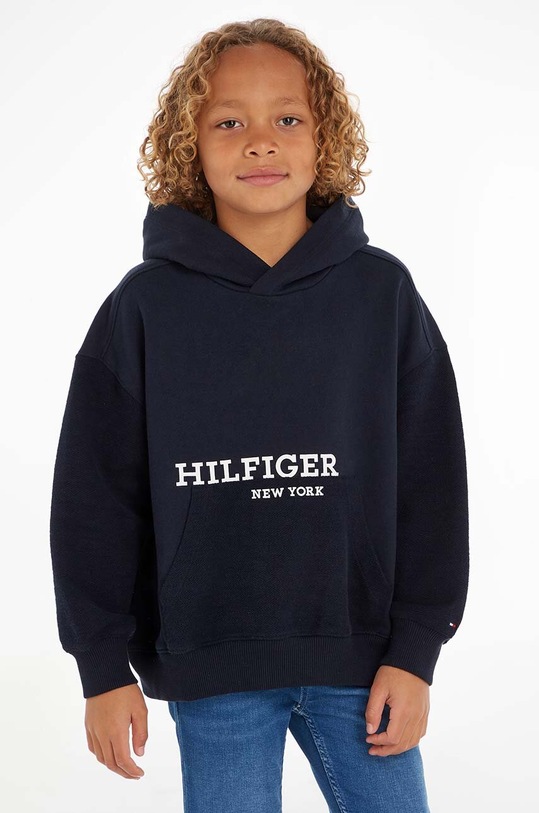 Tommy Hilfiger bluza bawełniana dziecięca nadruk granatowy KB0KB08298.128.176.9BYX