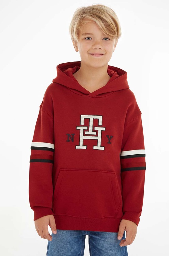 Dětská mikina Tommy Hilfiger s kapucí burgundské KB0KB08383.74.122.9BYX