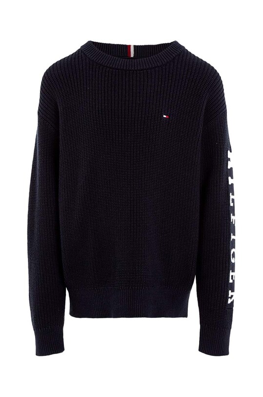 Tommy Hilfiger pulover de bumbac pentru copii KB0KB08364.128.176.9BYX bleumarin AW23