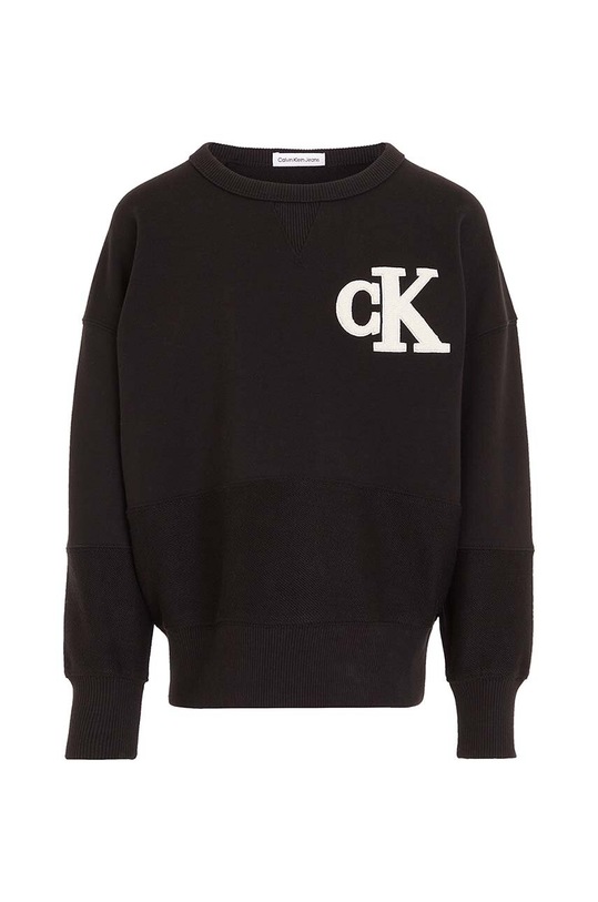 Παιδική βαμβακερή μπλούζα Calvin Klein Jeans IB0IB01684.9BYX μαύρο AW23