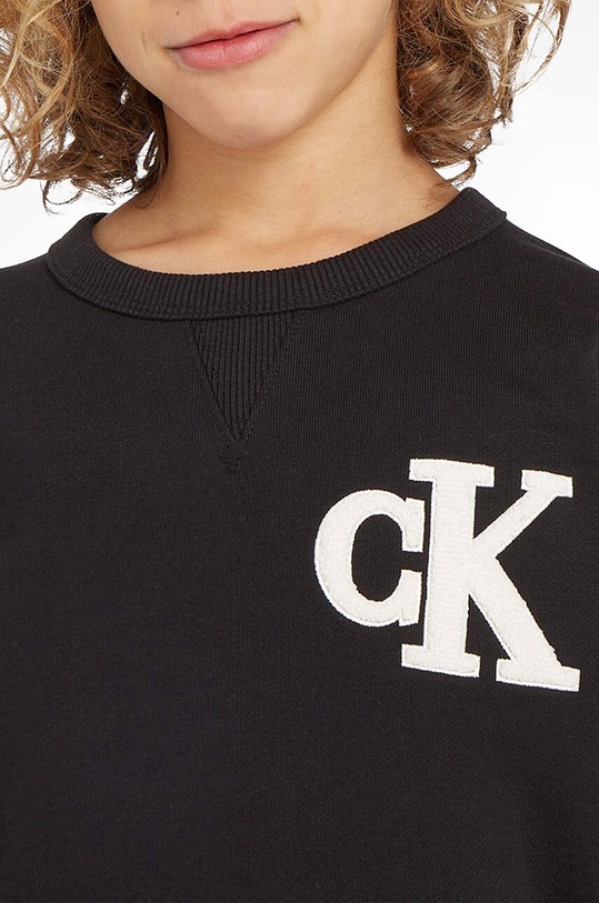 Παιδική βαμβακερή μπλούζα Calvin Klein Jeans IB0IB01684.9BYX μαύρο
