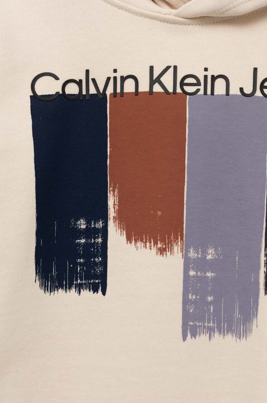 Chłopiec Calvin Klein Jeans bluza bawełniana dziecięca IB0IB01696.9BYX beżowy