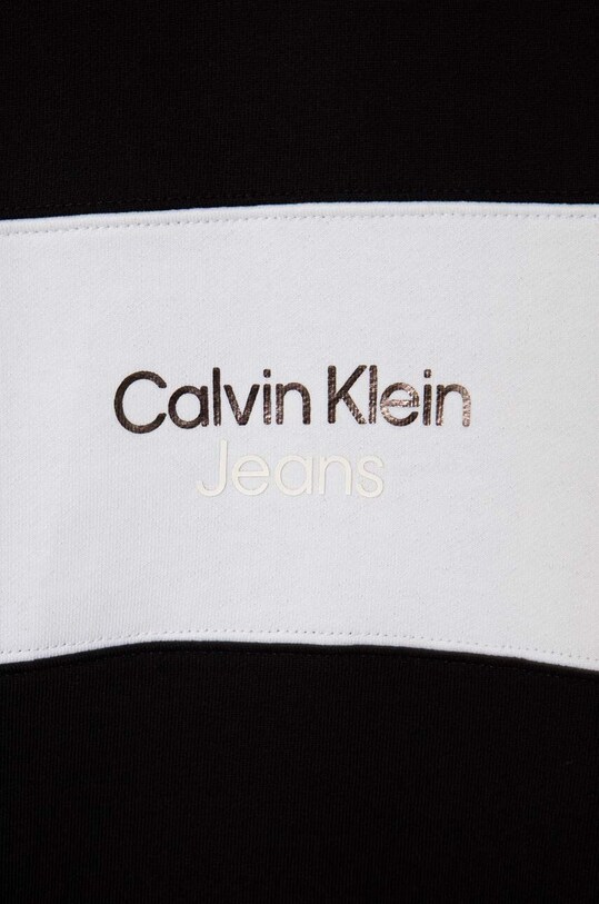Dečki Otroški bombažen pulover Calvin Klein Jeans IB0IB01892.9BYX črna