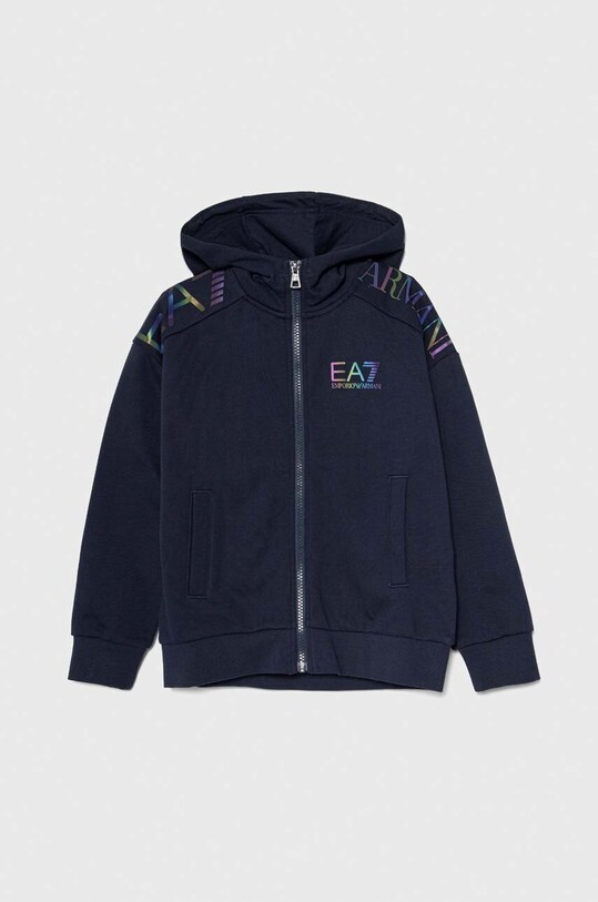 Дитяча кофта EA7 Emporio Armani з капюшоном темно-синій 6RBM70.BJEXZ