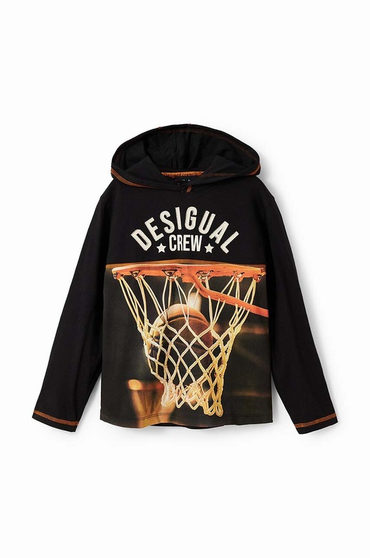 Detská bavlnená mikina Desigual 23WBTK10 čierna AW23