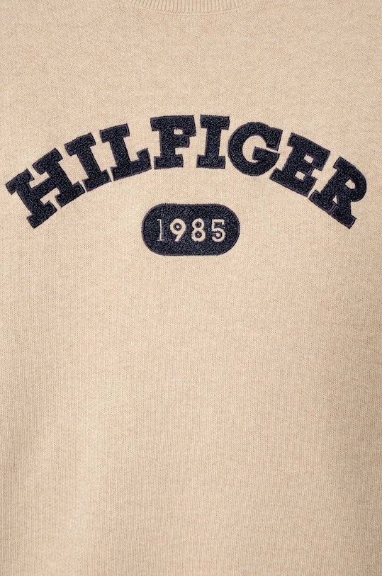 Chłopiec Tommy Hilfiger sweter bawełniany dziecięcy KB0KB08509.128.176.9BYX beżowy