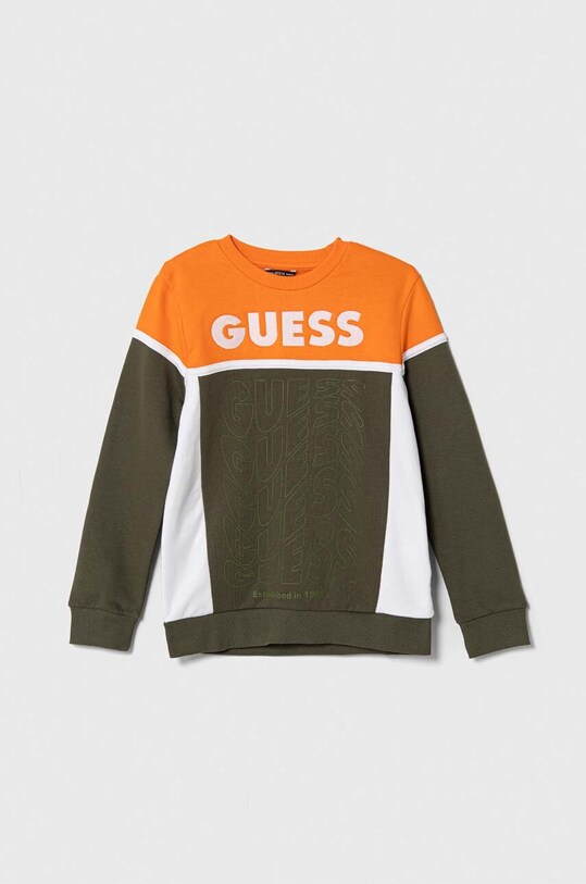 Guess bluza bawełniana dziecięca nadruk zielony L3BQ02.KAX73.9BYX