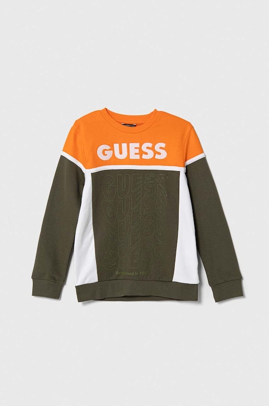 Dječja pamučna dukserica Guess Planet friendly zelena L3BQ02.KAX73.9BYX