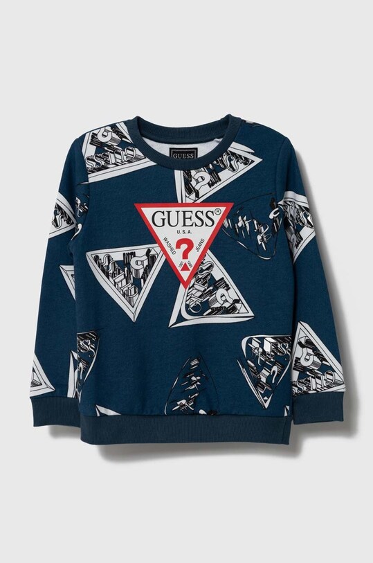 Guess bluza bawełniana dziecięca nadruk niebieski N3BQ00.KAD73.9BYX