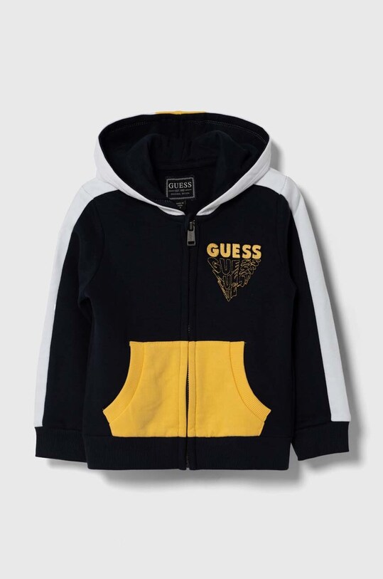 Guess bluza bawełniana dziecięca z kapturem granatowy N3BQ01.KAX73.9BYX