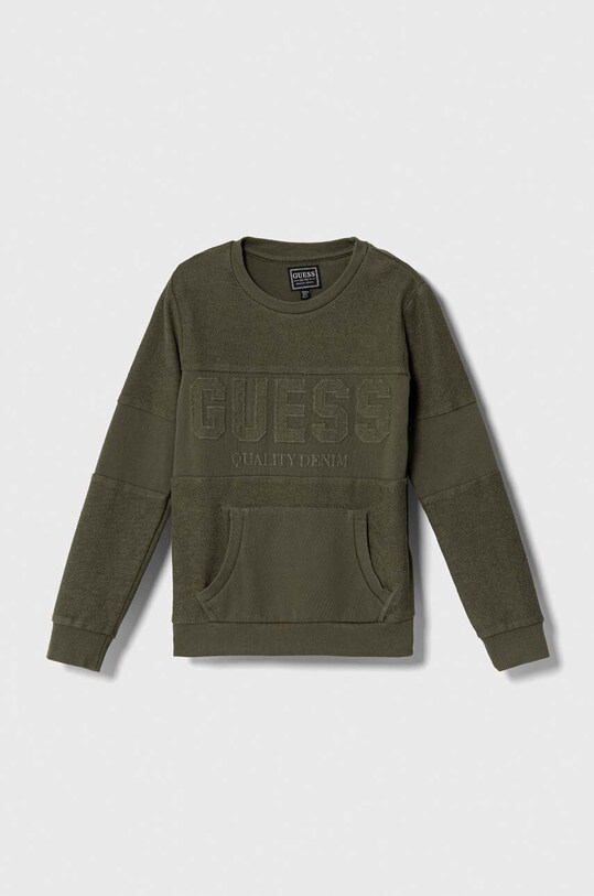 Guess bluza bawełniana aplikacja zielony N3BQ05.KAD73.9BYX