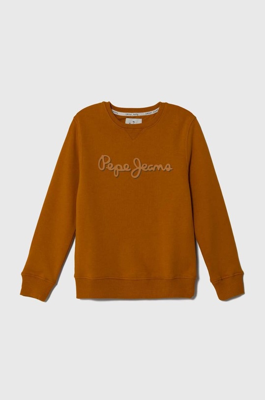 Детски суичър Pepe Jeans без качулка оранжев PB581532