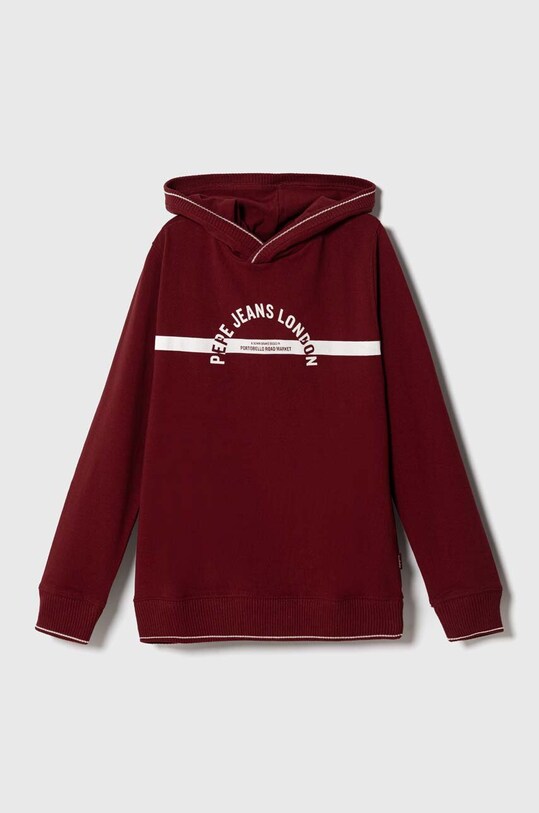 Дитяча двостороння кофта Pepe Jeans з капюшоном бордо PB581537