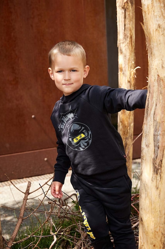 Παιδική βαμβακερή μπλούζα Lego χωρίς κουκούλα μαύρο 12010932