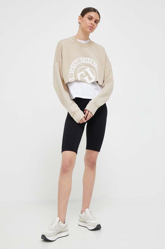 Bavlněná mikina Guess V3YQ13.K68I0 béžová AW23