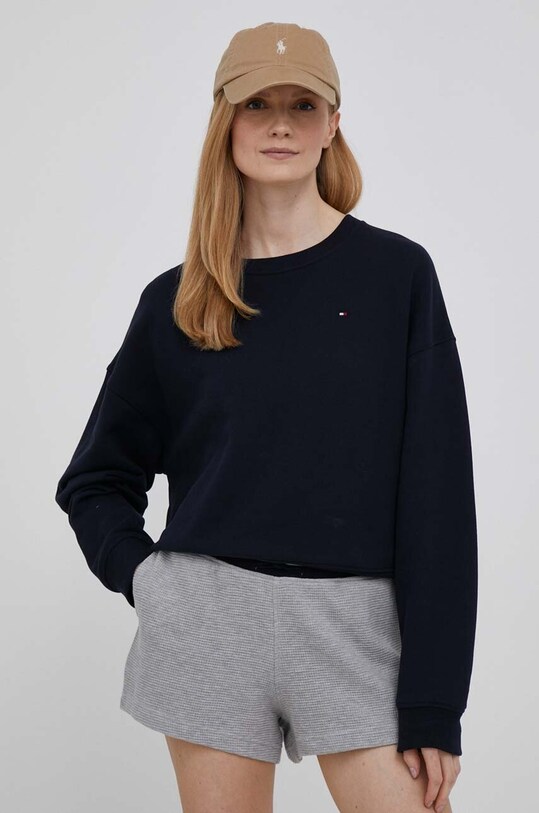 Βαμβακερή μπλούζα Tommy Hilfiger βαμβάκι σκούρο μπλε WW0WW37796