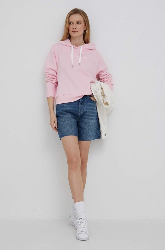 Tommy Hilfiger bluza bawełniana WW0WW38856 różowy AW23