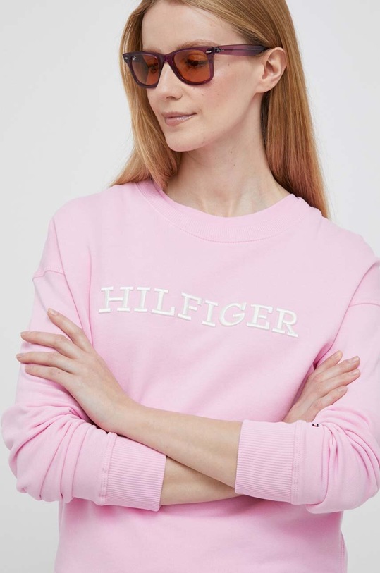 Tommy Hilfiger bluza bawełniana różowy WW0WW38860