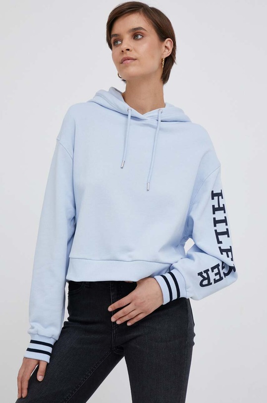 Tommy Hilfiger bluza bawełniana nadruk niebieski WW0WW39140
