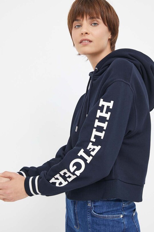 Tommy Hilfiger hanorac de bumbac bleumarin WW0WW39140