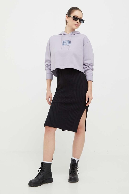 Bavlnená mikina Calvin Klein Jeans J20J221332 fialová AW23