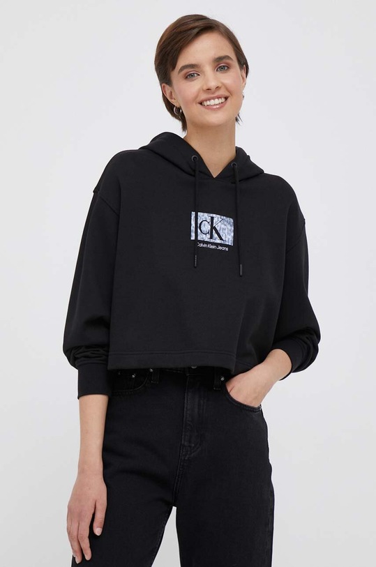 Calvin Klein Jeans hanorac de bumbac print negru J20J221332