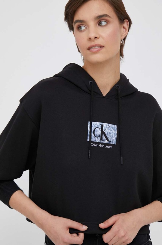 Îmbrăcăminte Calvin Klein Jeans hanorac de bumbac J20J221332 negru