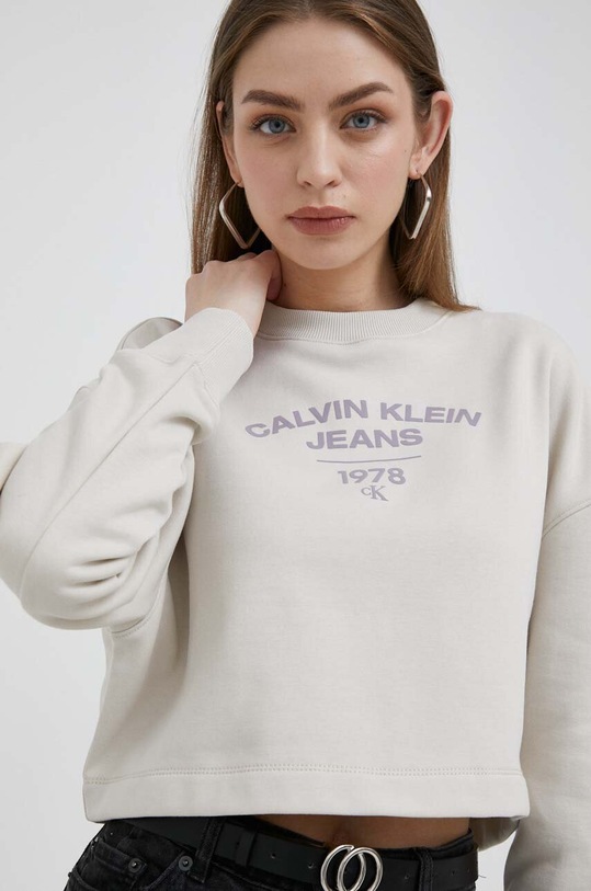 Pulover Calvin Klein Jeans bež J20J221334