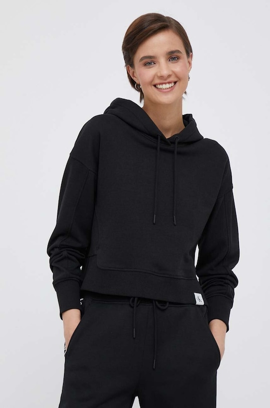 Mikina Calvin Klein Jeans s kapucí černá J20J221341