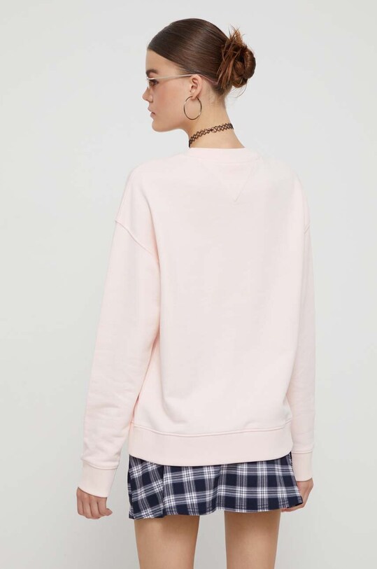 Ρούχα Βαμβακερή μπλούζα Tommy Jeans DW0DW16138 ροζ