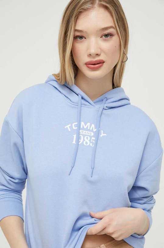 Tommy Jeans bluza z kapturem niebieski DW0DW16141