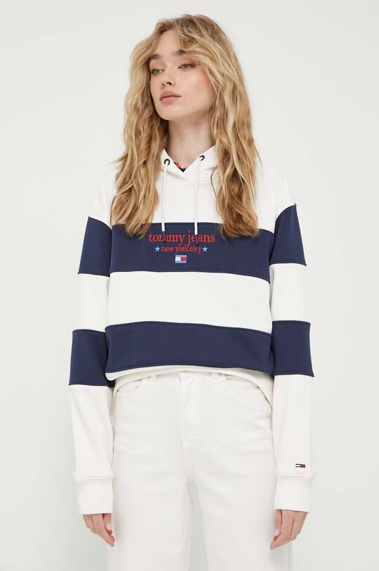 Mikina Tommy Jeans nášivka biela DW0DW16139