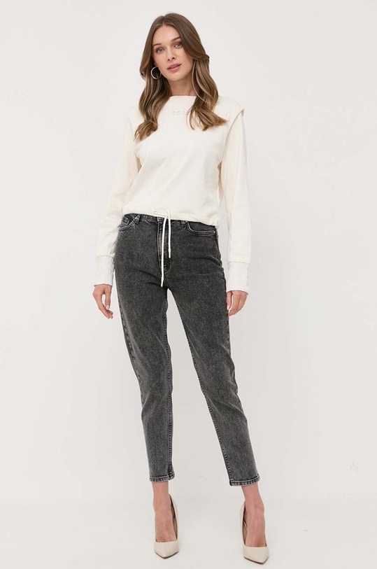 Βαμβακερή μπλούζα BOSS 50495470 μπεζ AW23